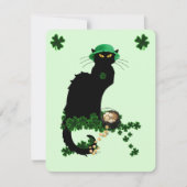 Le Chat Noir Clover St. Patrick's Day Kaart (Voorkant)