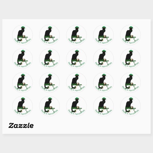 Le Chat Noir Clover St. Patrick's Day Ronde Sticker (Vel)