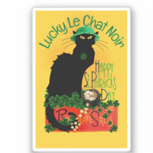 Le Chat Noir Clover St. Patrick's Day Sticker
