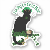 Le Chat Noir Clover St. Patrick's Day Sticker (Voorkant)