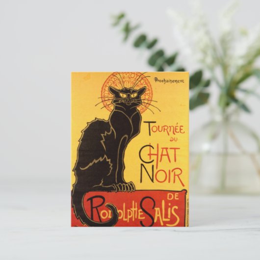 Le Chat Noir de Black Cat Art  Briefkaart (Staand voorkant)