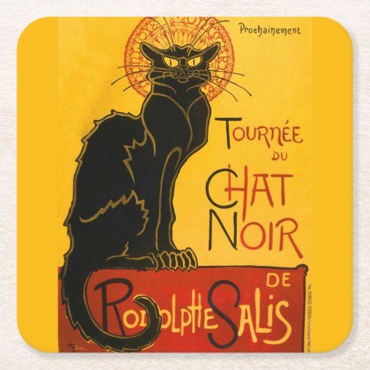 Le Chat Noir de Black Cat Art Kartonnen Onderzetters (Voorkant)