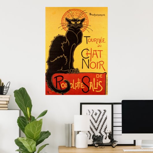 Le Chat Noir de Black Cat Art Poster (Thuiskantoor)