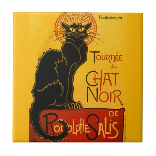 Le Chat Noir de Black Cat Art  Tegeltje (Voorkant)