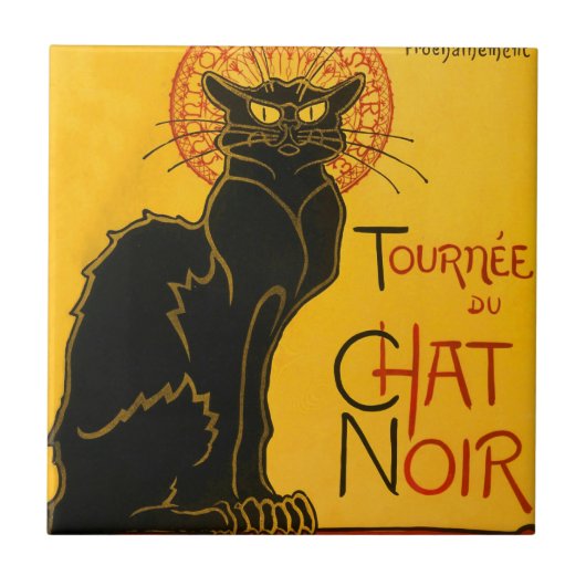 Le Chat Noir de Black Cat Art Tegeltje (Voorkant)