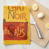 Le Chat Noir de Black Cat Art  Theedoek (Quarter Fold)