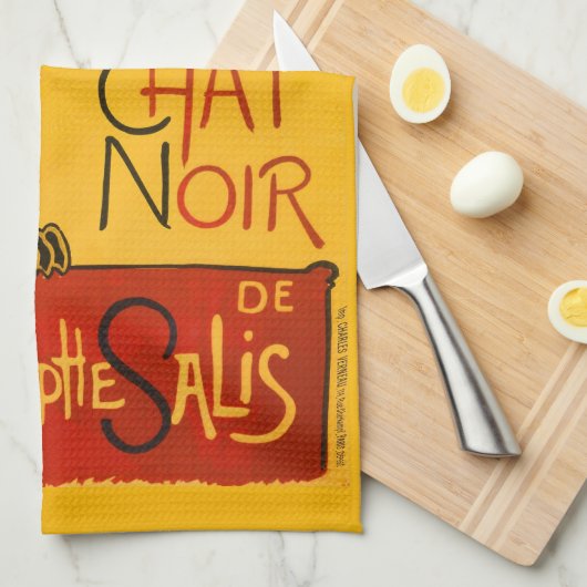 Le Chat Noir de Black Cat Art  Theedoek (Quarter Fold)