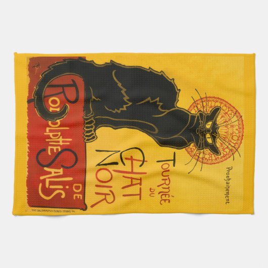 Le Chat Noir de Black Cat Art Theedoek (Horizontaal)