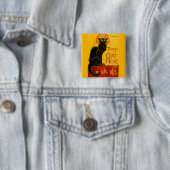 Le Chat Noir de Black Cat Art  Vierkante Button 5,1 Cm (In situ)