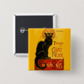 Le Chat Noir de Black Cat Art  Vierkante Button 5,1 Cm (Voorkant /achterkant)