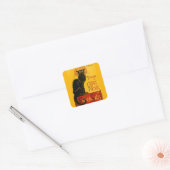 Le Chat Noir de Black Cat Art  Vierkante Sticker (Envelop)