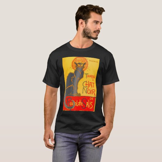 Le Chat Noir De Zwarte Kat Art Nouveau T-shirt (Voorkant volledig)