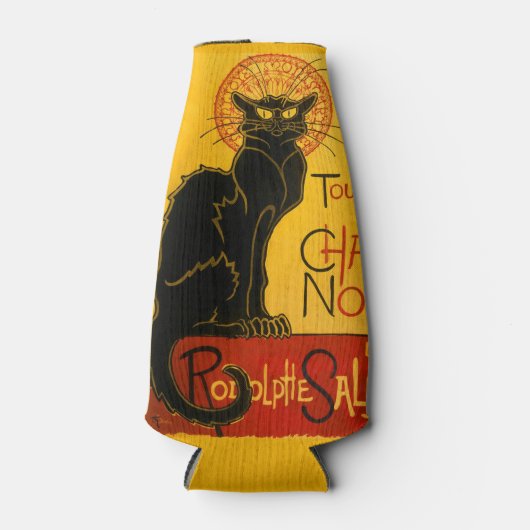 Le Chat Noir de zwarte kat Flesjeskoeler (Voorkant)