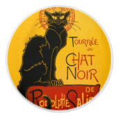 Le Chat Noir de zwarte kat Keramische Knop (Voorkant)