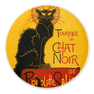 Le Chat Noir de zwarte kat Keramische Knop