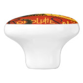 Le Chat Noir de zwarte kat Keramische Knop (Zijkant)