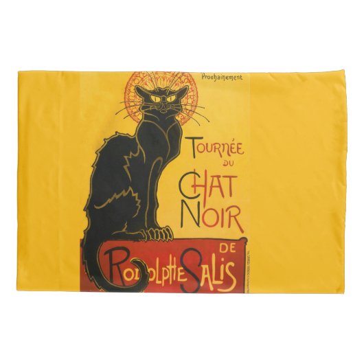 Le Chat Noir de zwarte kat Kussensloop (Achterkant)