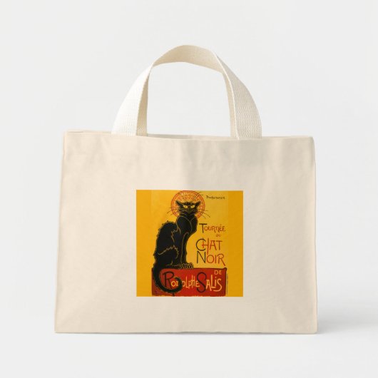 Le Chat Noir de zwarte kat Mini Tote Bag (Voorkant)