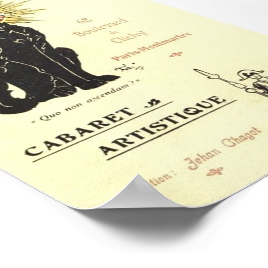 Le Chat Noir de zwarte kat Poster (Hoek)