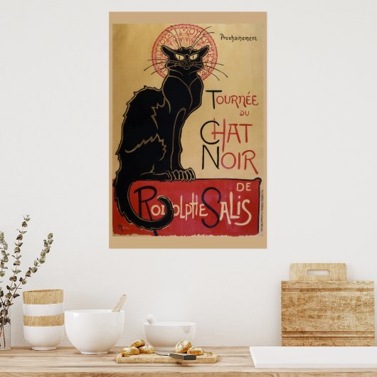 Le Chat Noir - de zwarte kat Poster (Keuken)