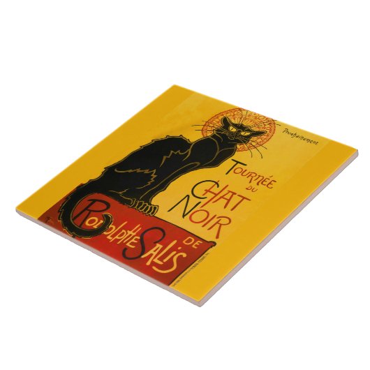 Le Chat Noir de zwarte kat Tegeltje (Zijkant)