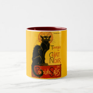 Le Chat Noir de zwarte kat Tweekleurige Koffiemok