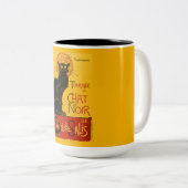 Le Chat Noir de zwarte kat Tweekleurige Koffiemok (Voorkant rechts)