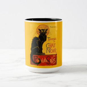 Le Chat Noir de zwarte kat Tweekleurige Koffiemok