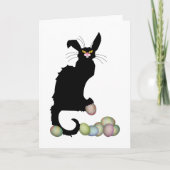 Le Chat Noir Easter Bunny Ears Feestdagen Kaart (Voorkant)