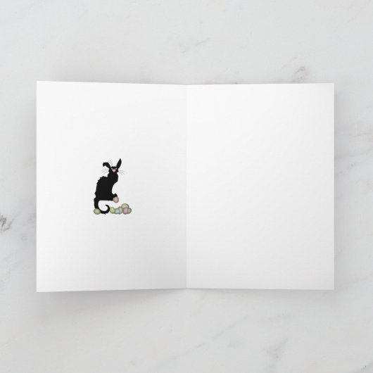 Le Chat Noir Easter Bunny Ears Feestdagen Kaart (Binnen)