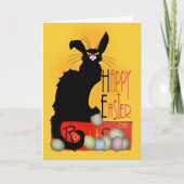 Le Chat Noir Easter Bunny Ears Feestdagen Kaart (Voorkant)