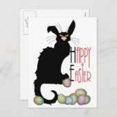 Le Chat Noir Easter Bunny Ears Feestdagenkaart (Voorkant / Achterkant)
