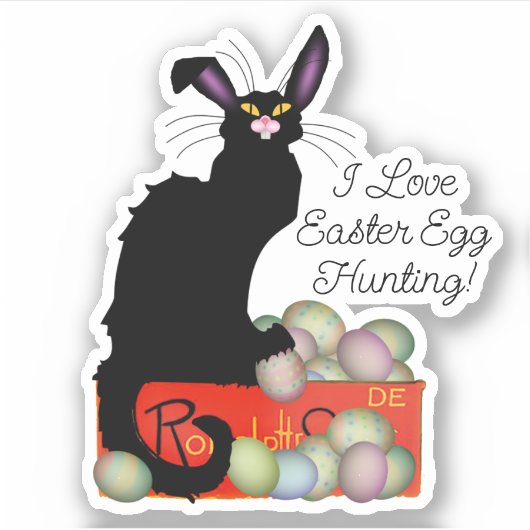 Le Chat Noir Easter Bunny Ears Sticker (Voorkant)