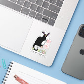 Le Chat Noir Easter Bunny Ears Sticker (Laptop met iPhone)