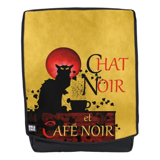 Le Chat Noir et Café Noir, Black Cat, Black Coffee Rugtassen (Voorkant)