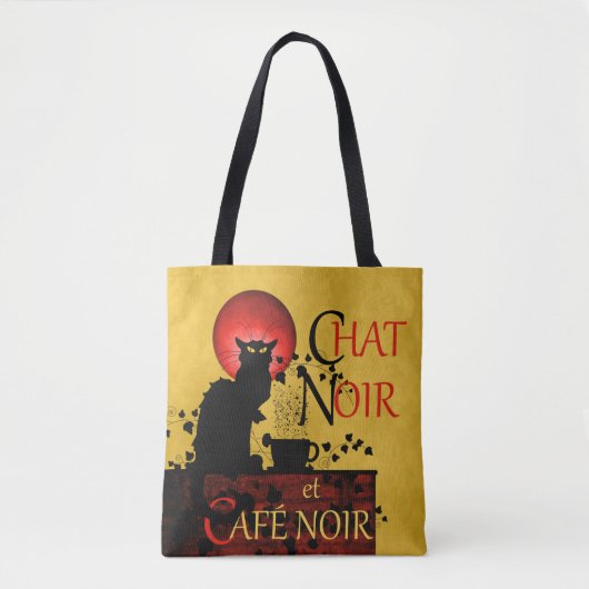 Le Chat Noir et Café Noir Koffie Tote Bag (Voorkant)