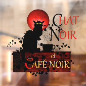 Le Chat Noir et Café Noir Raamsticker (Vel 2)