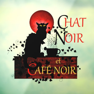 Le Chat Noir et Café Noir Raamsticker