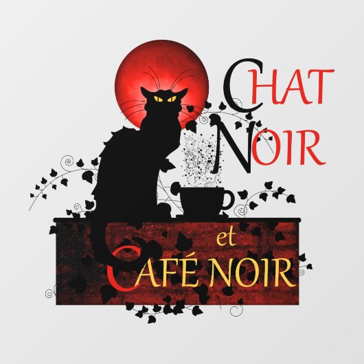 Le Chat Noir et Café Noir Raamsticker (Vel)