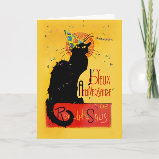 Le Chat Noir - Gefeliciteerd met je verjaardag Kaart (Voorkant)