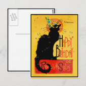 Le Chat Noir Gelukkige Verjaardag Briefkaart (Voorkant / Achterkant)