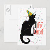 Le Chat Noir Gelukkige Verjaardag Briefkaart (Voorkant / Achterkant)