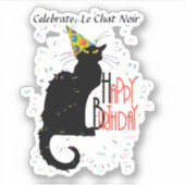 Le Chat Noir Gelukkige Verjaardag Sticker (Voorkant)