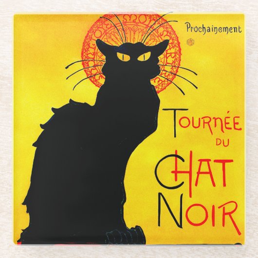 Le Chat Noir  Glazen Onderzetter (Voorkant)