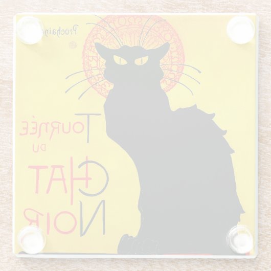 Le Chat Noir  Glazen Onderzetter (Achterkant)