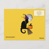 Le Chat Noir Halloween Heks Briefkaart (Achterkant)