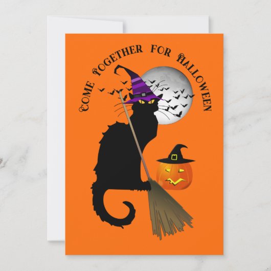 Le Chat Noir Halloween Heks Kaart (Voorkant)