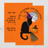 Le Chat Noir Halloween Heks Kaart (Voorkant / Achterkant)
