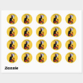 Le Chat Noir Halloween Heks Ronde Sticker (Vel)