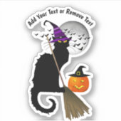 Le Chat Noir Halloween Heks Sticker (Voorkant)